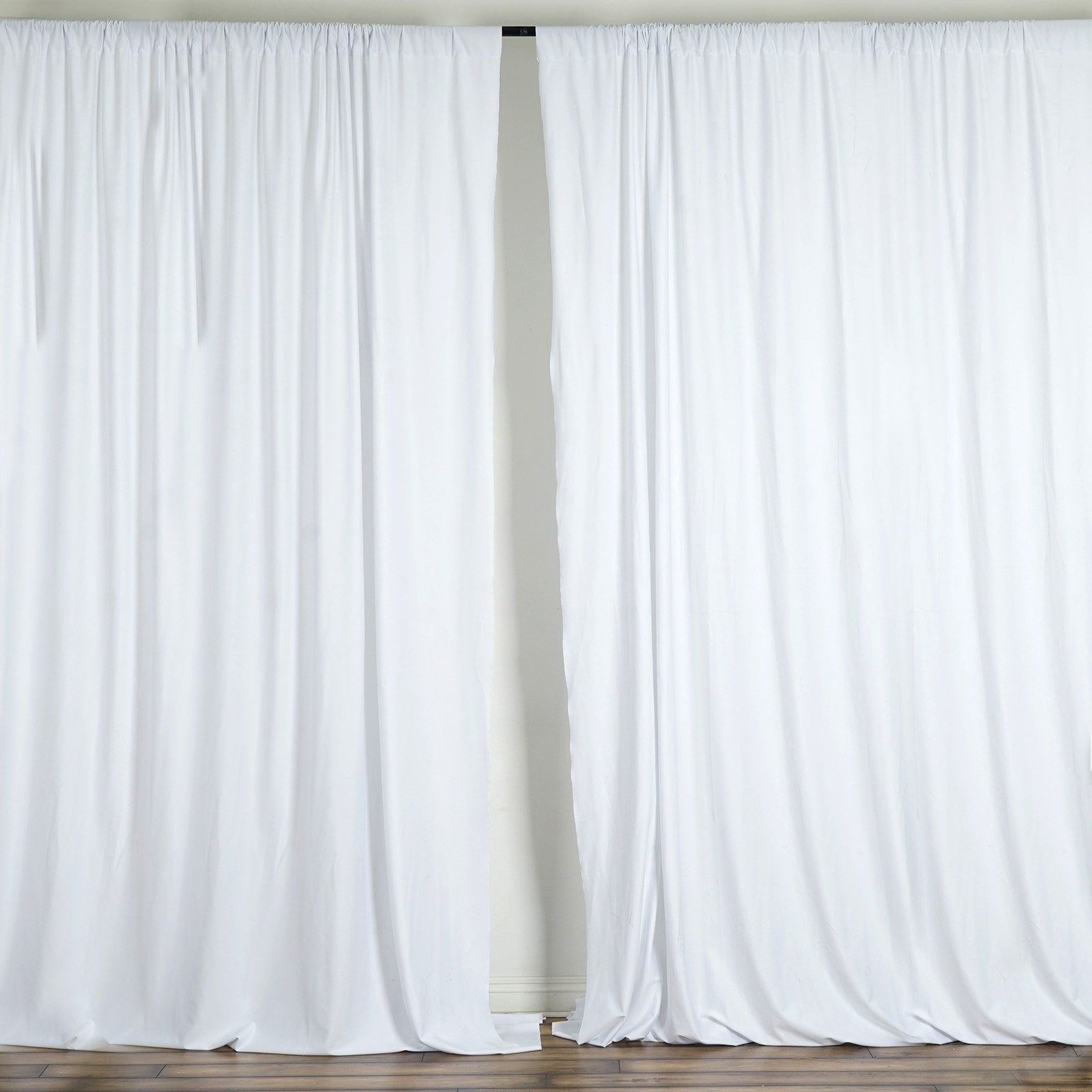 2 Pack | 5FTx10FT White Fire Retardant Polyester Curtain Panel ...