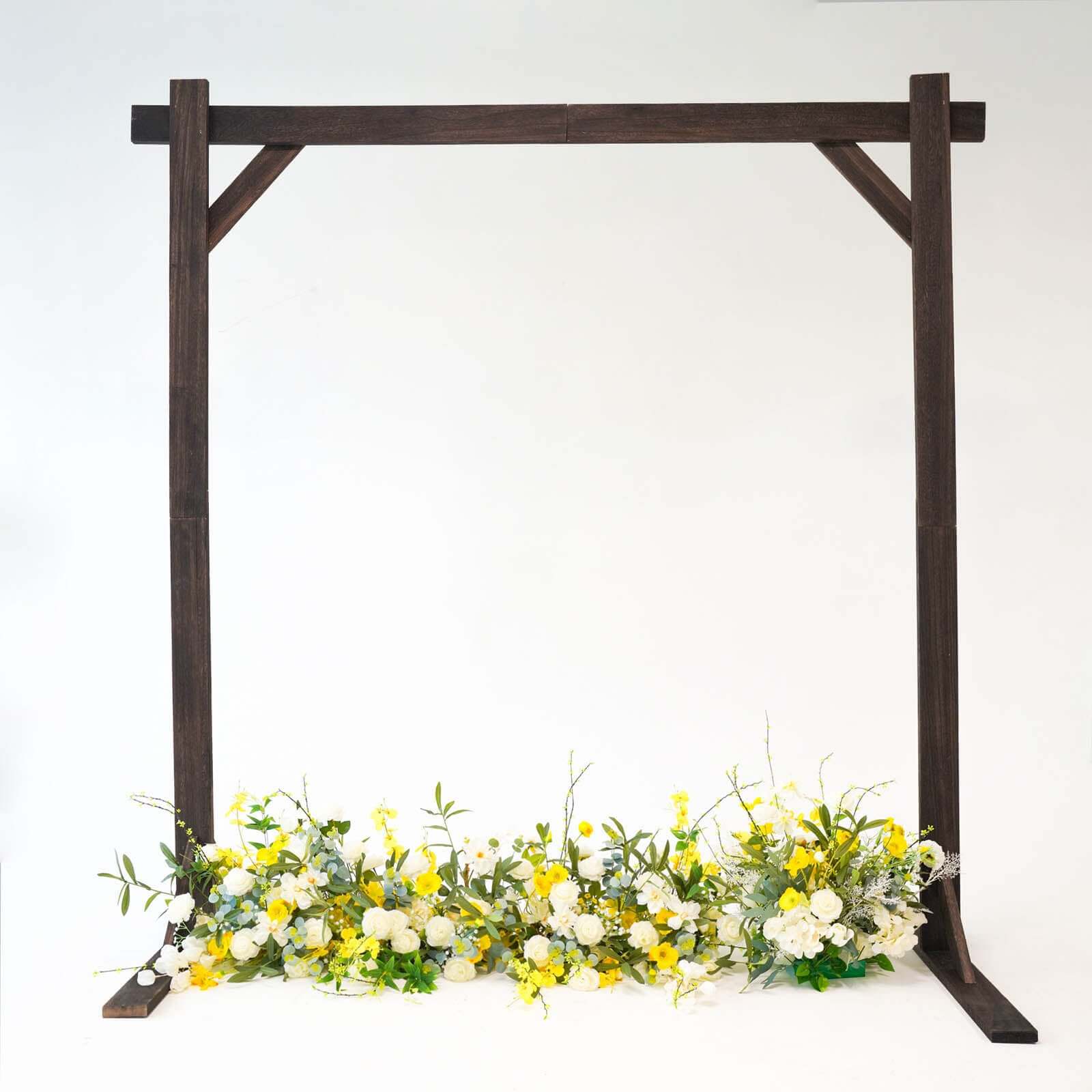 7ft Rustic Square Wedding Arch Wooden Backdrop Stand Wedding Ceremony Arch Brown Efavormart 