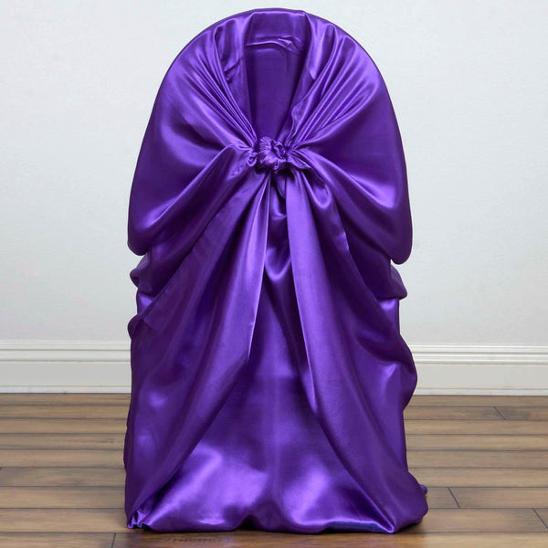 Purple Universal Satin Chair Covers | eFavorMart