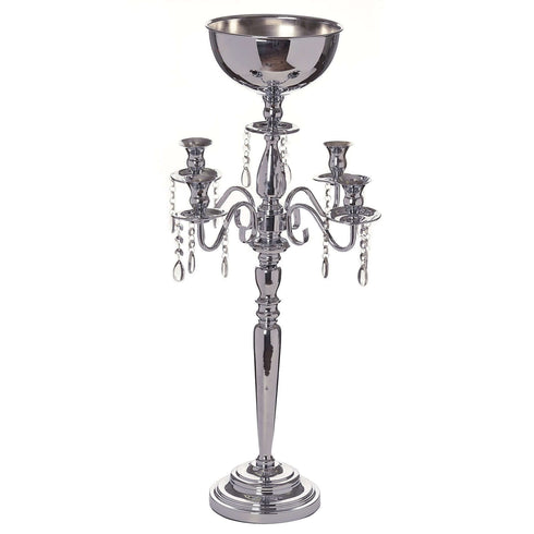 silver candle stand