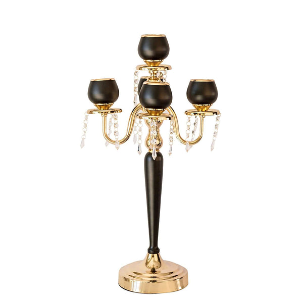 black candle holder centerpiece