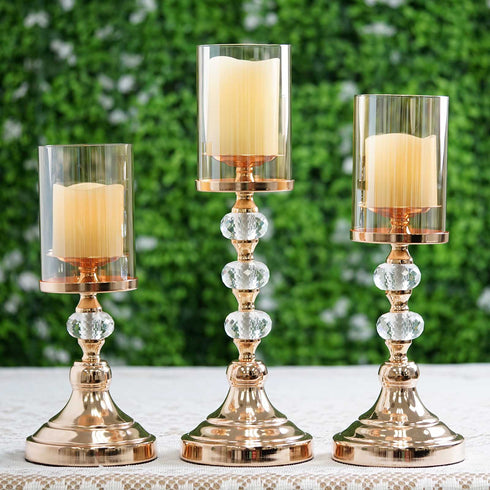 glass and metal candle holder