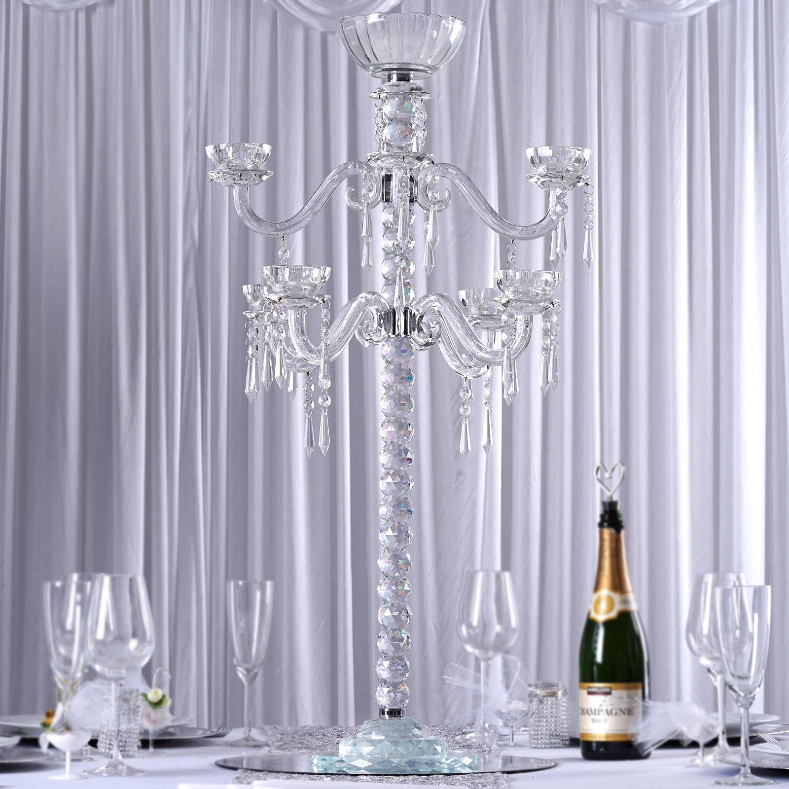 tall glass candlestick holders