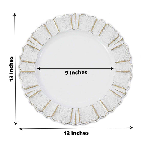 Scalloped Rim Plastic Charger Plates, Dinner Plate Chargers | eFavormart