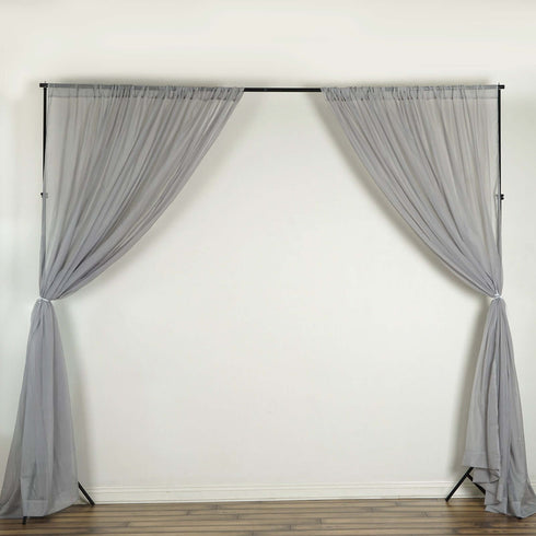 curtain sheer 10ft silver panel retardant pockets backdrops rod fire premium drapes treatment window feet silv cur backdrop 5x10 voile