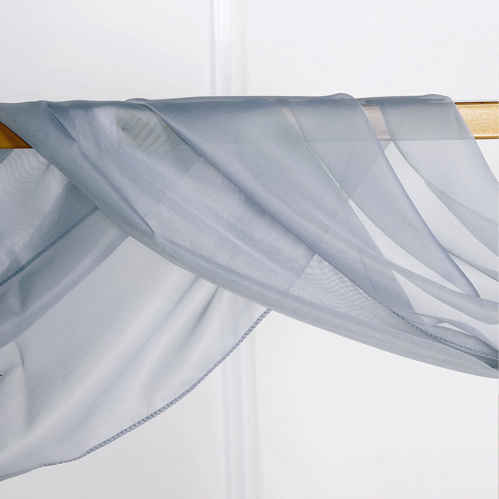 18Ft | Dusty Blue Sheer Organza Curtain Panels, Window Scarf Valance ...