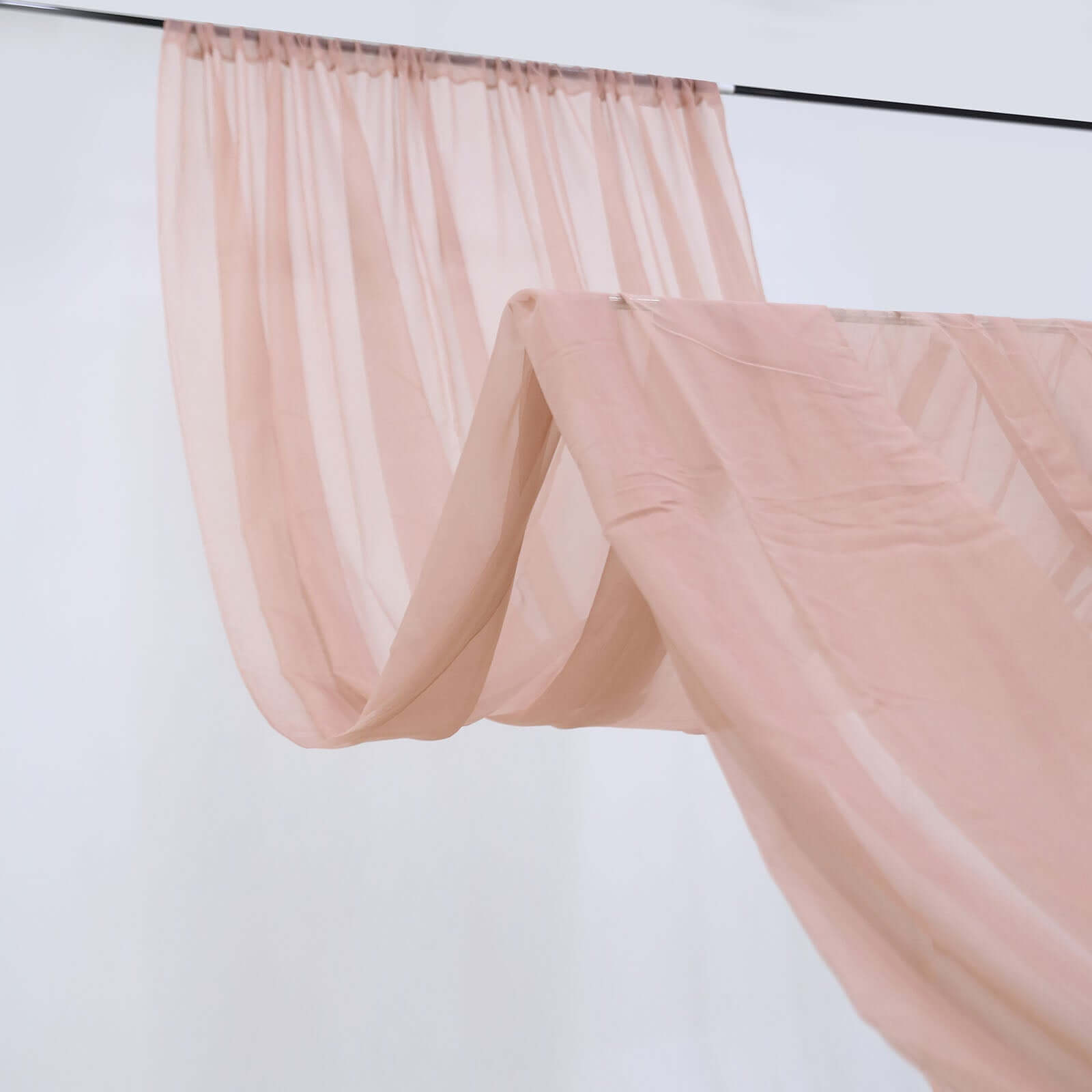 Dusty Rose Sheer Curtain Panels Fire Retardant Fabric | eFavorMart