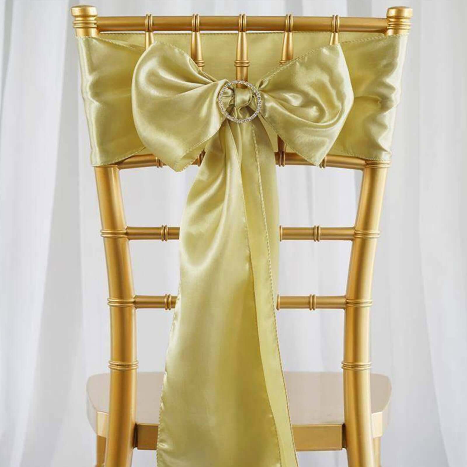 Champagne Gold Satin Chair Sash