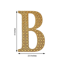 Decorative 4 Inch Gold Rhinestone Alphabet Letter B Stickers 