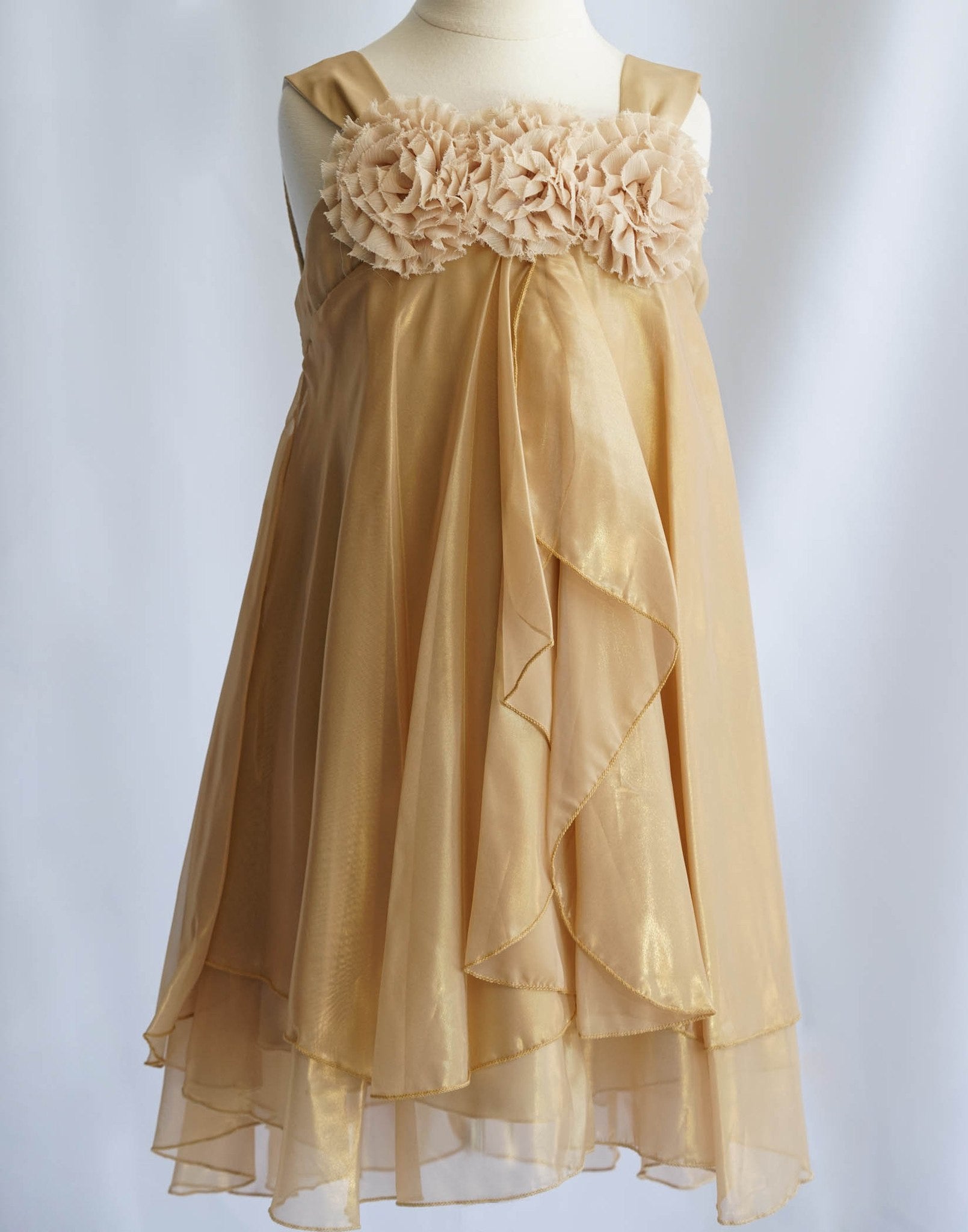 gold chiffon dress