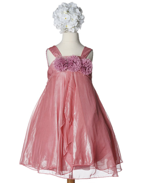 Shimmery Chiffon Dress - Dusty Rose | eFavorMart