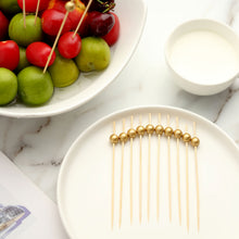 4.5 Inch Cocktail Picks With Gold Pearl Bamboo 100 Pack