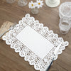 100 Pack Paper Doilies, Lace Doilies Rectangle Paper Placemats White - 14inch X 10inch
