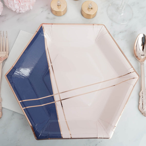 blush colored paper plates