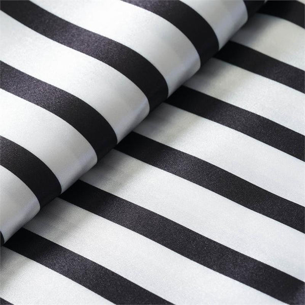 Satin Stripe Fabric Bolt - Black/White - 54