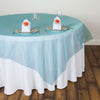 60inch | Turquoise Square Sheer Organza Table Overlays