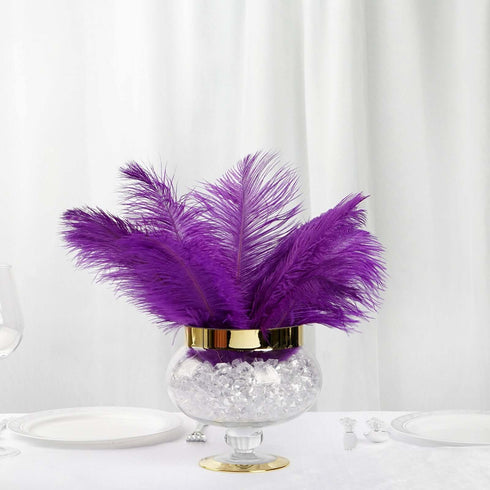 purple feathers for centerpieces