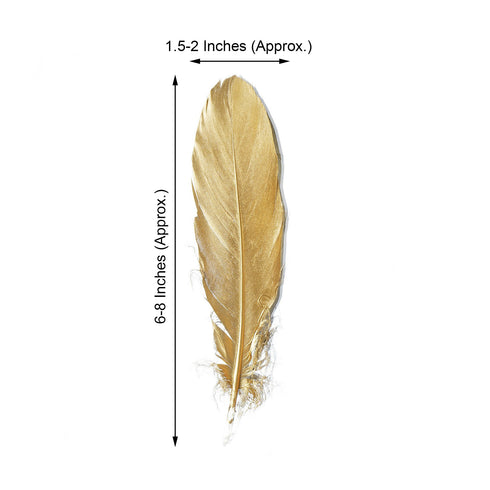 30 Pack - Metallic Gold Natural Goose Feathers - Craft Feathers for ...