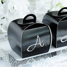 100 Pack | Personalized Diamond Monogram Tote Wedding Favor Gift Boxes, Cupcake Party Boxes