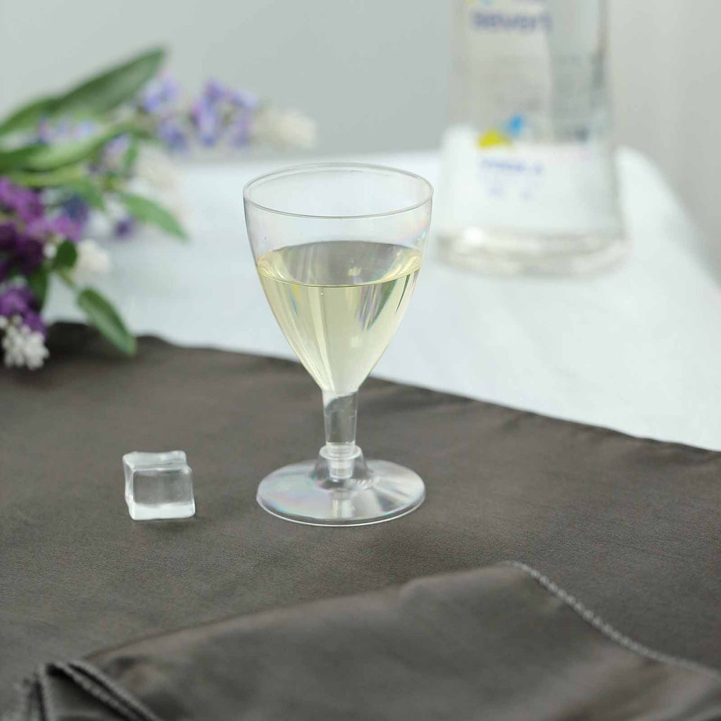 60 Pcs Clear Classic Disposable Plastic Wine Glass For Wedding