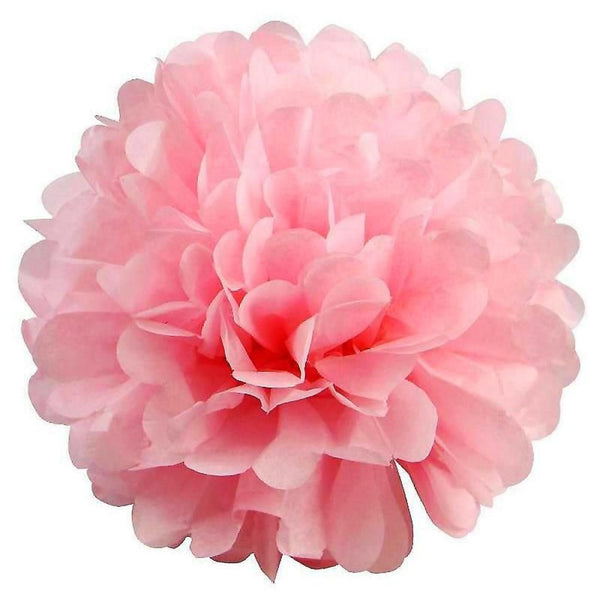 6 Pack Pink Paper Tissue Fluffy Pom Pom Flower Balls | eFavorMart