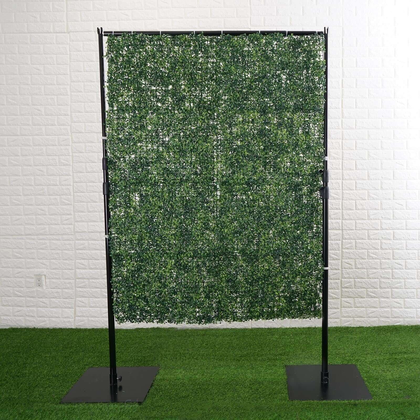 Portable Isolation Wall with Artificial Grass Wall Panels, Floor Standing Sneeze Guard 4FT x 9FT - efavormart.com product image