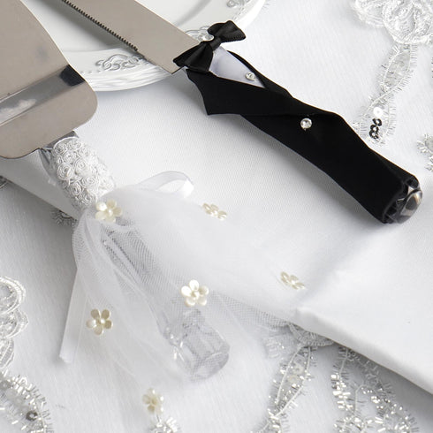 wedding cake knife and server set gold