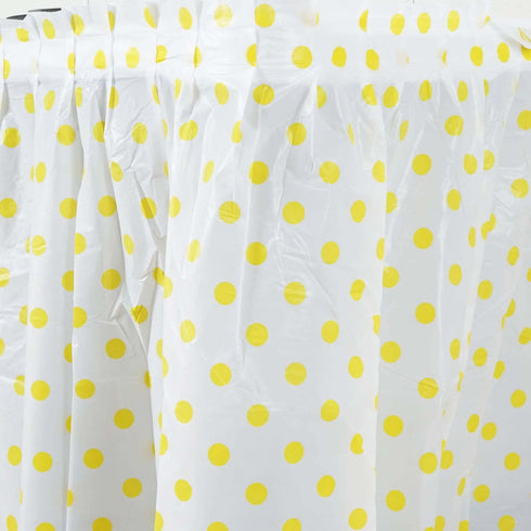 yellow and white polka dot skirt