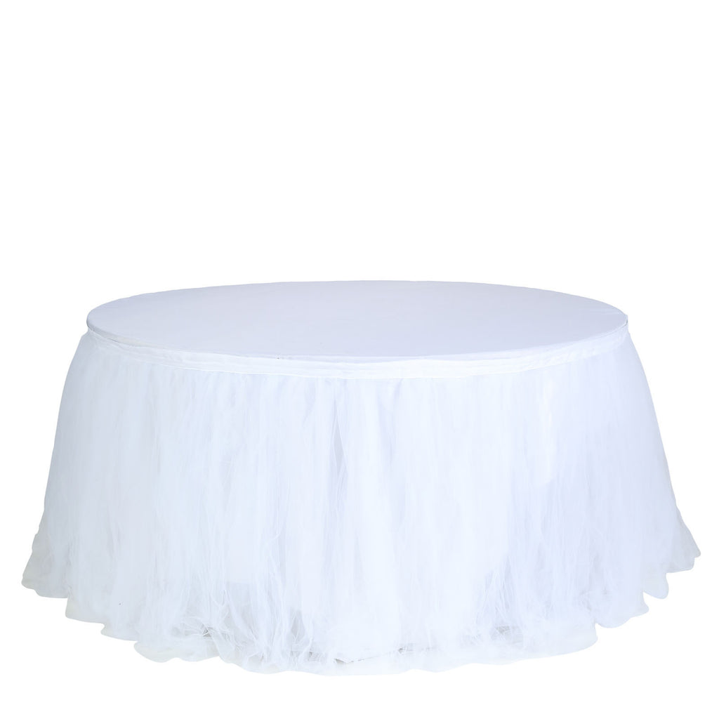 17ft | 4 layer tulle tutu pleated table skirts | eFavormart