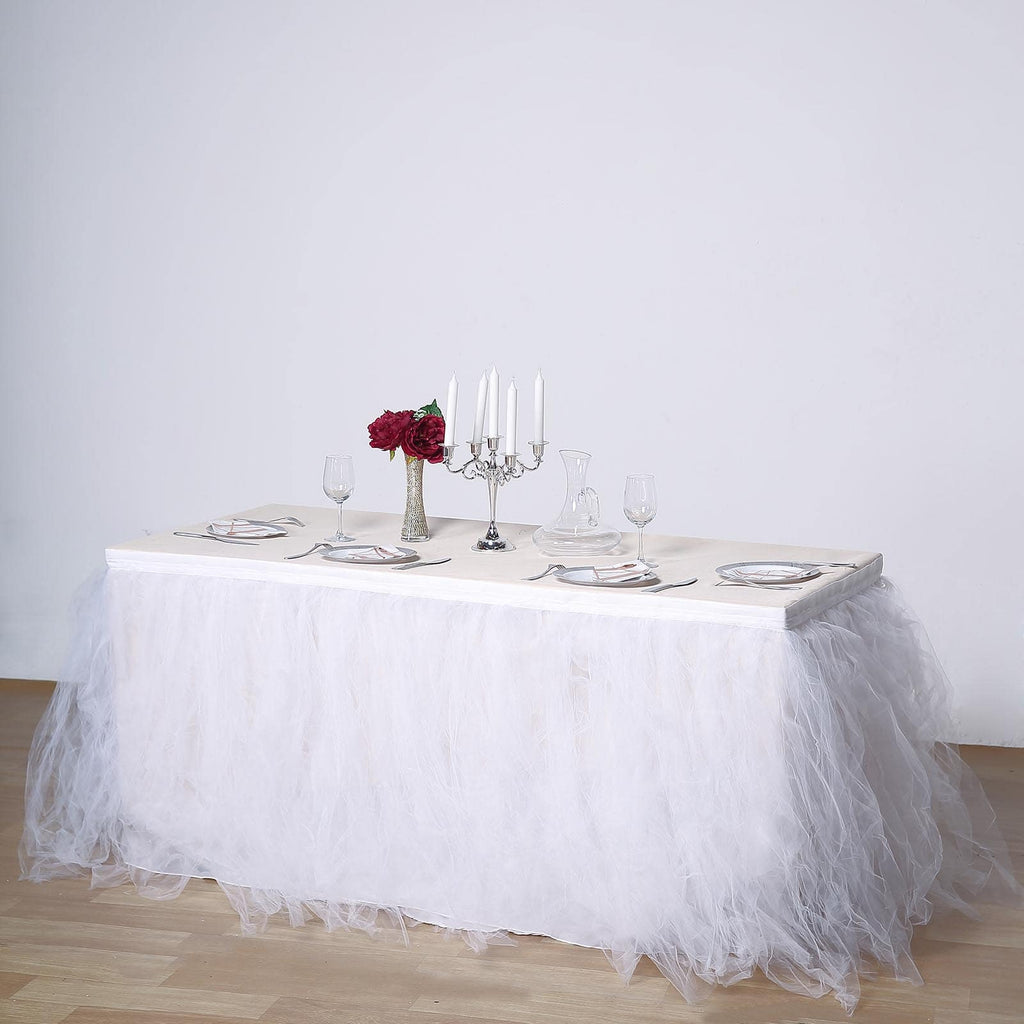 21ft 4 Layer Tulle Tutu Pleated Table Skirts Efavormart 