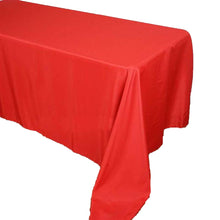 Polyester Tablecloth 90 Inch x 156 Inch In Red Rectangular