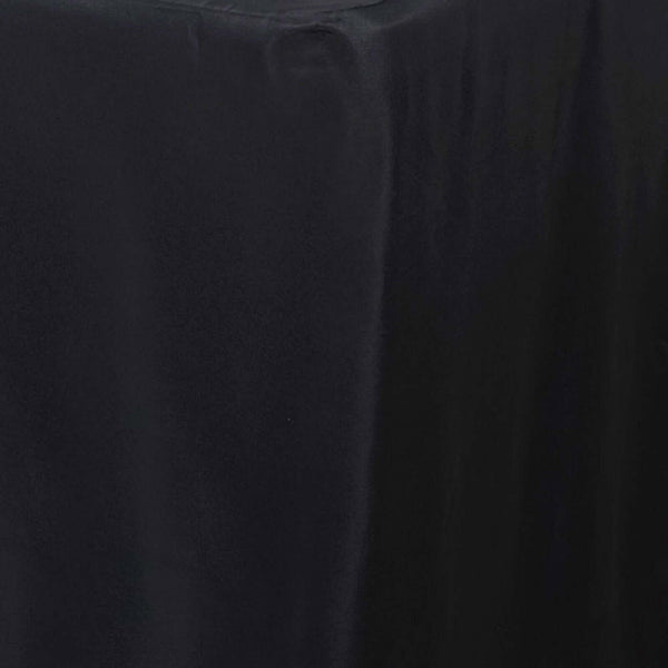 6FT Black Fitted Polyester Rectangular Table Cover | eFavorMart