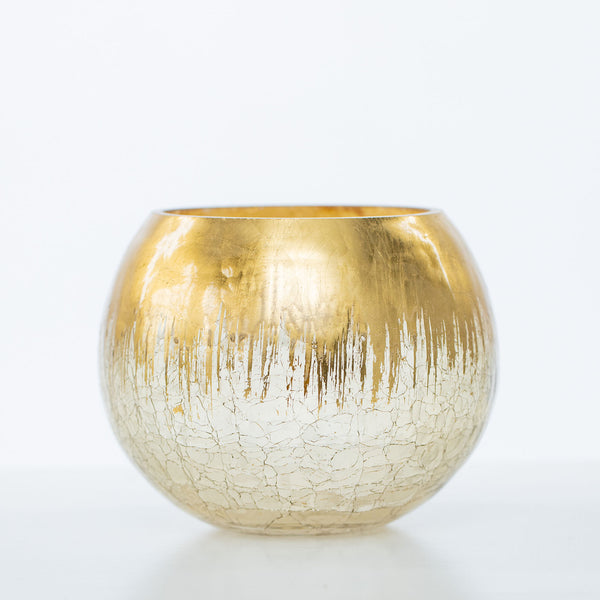 large bubble crackle glass vase