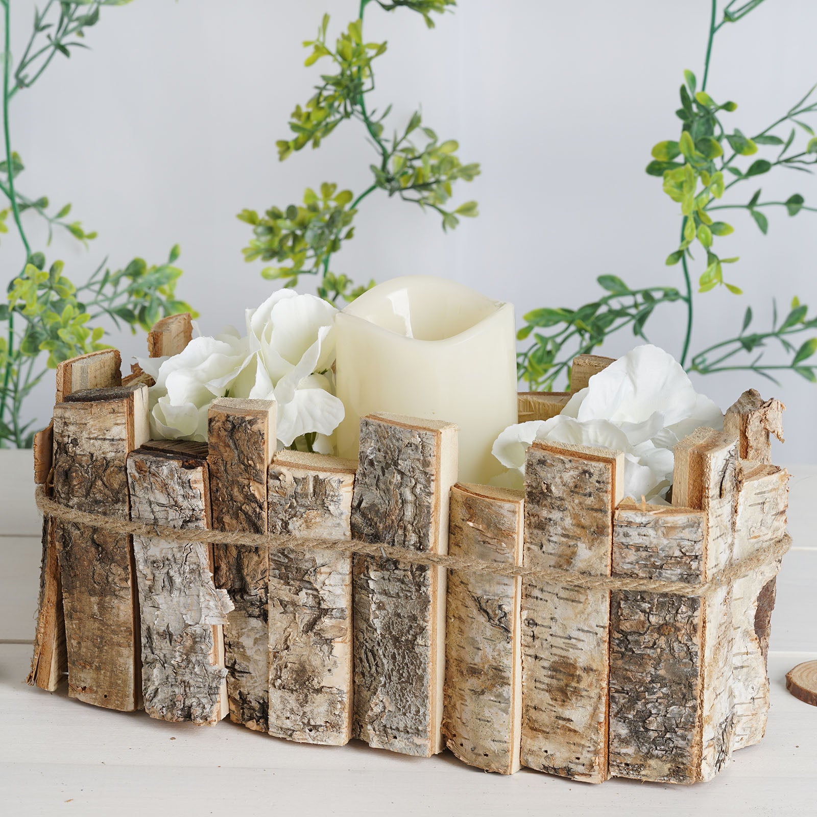 wood candle holder centerpiece