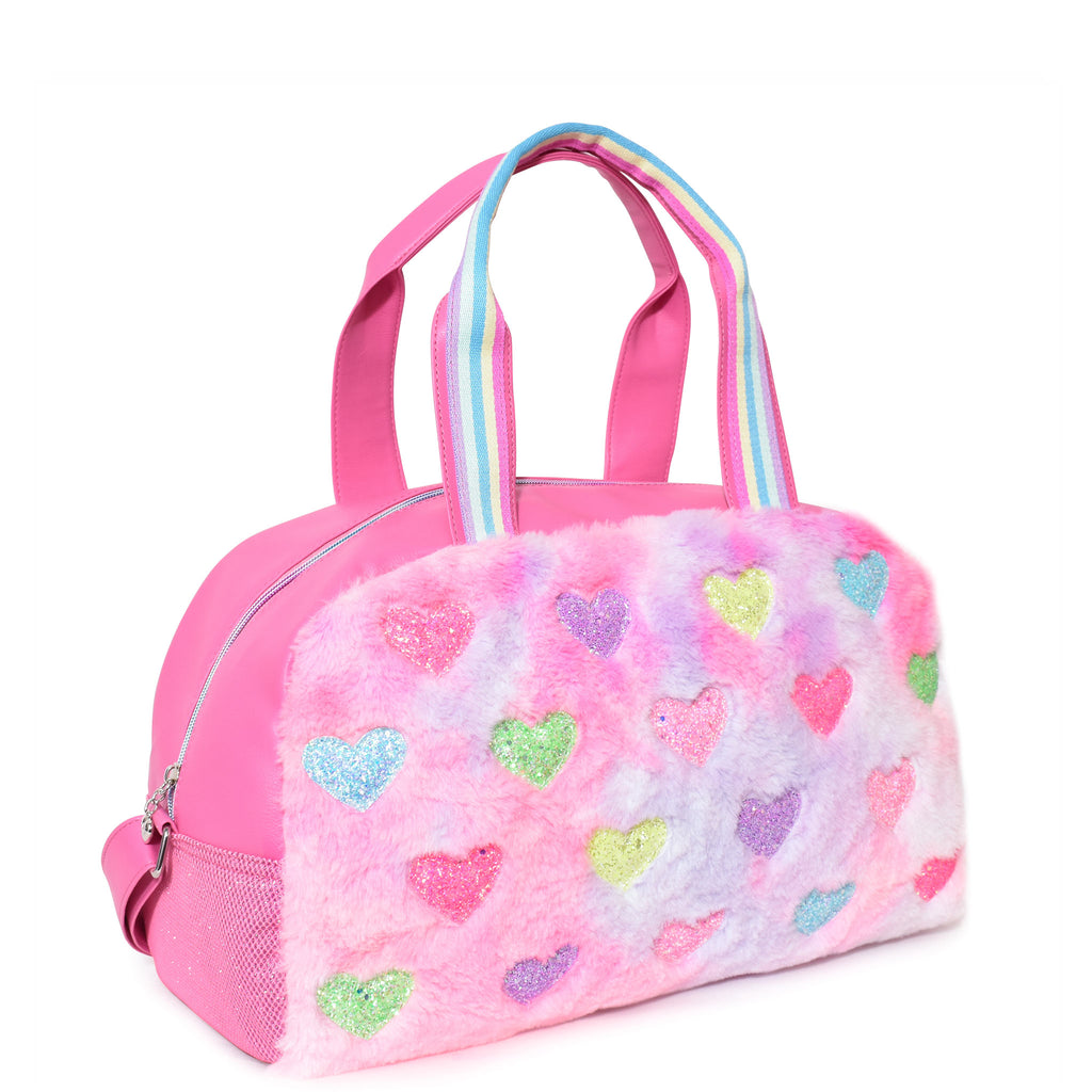 Miss Gwen Unicorn Plush Heart-Printed Medium Duffle Bag