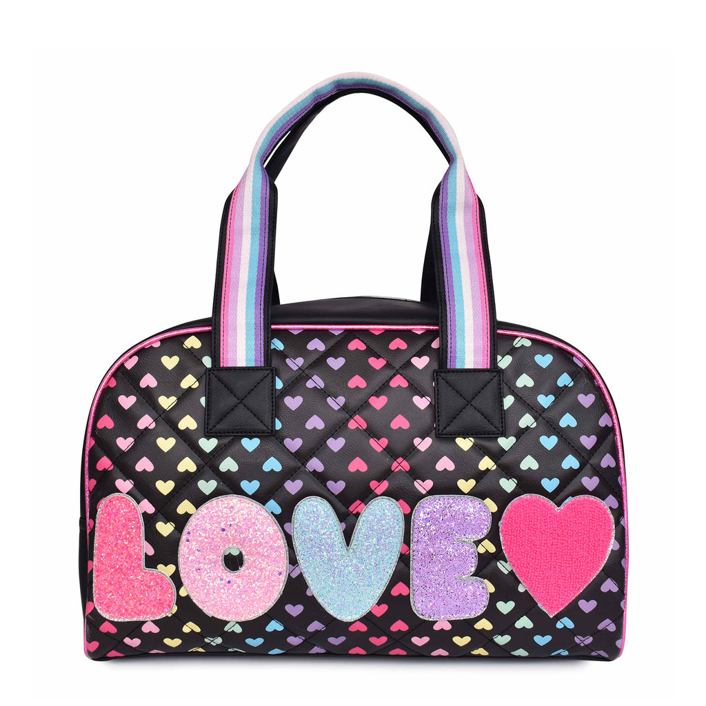 OMG Accessories Sleepover Metallic Sequined Large Duffle