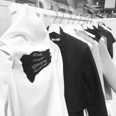 An image of zero-waste clothing on a rack at CIFF Copenhagen Malaika New York