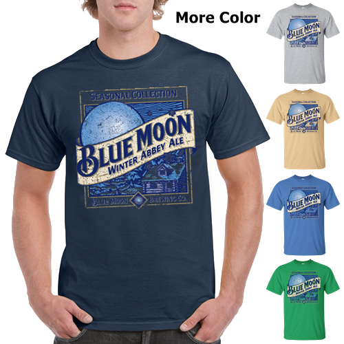 Blue Moon Beer Brand Logo Label T-Shirt