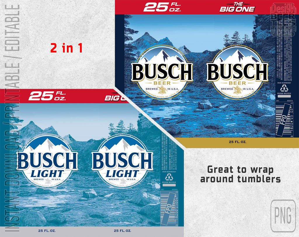 2 in 1 Busch Light Latte Beer Logo Can Wrap Limited Edition PNG