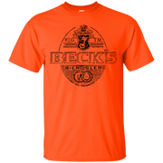 Becks Beer T Shirt Custom Designed Black Worn Label Pattern