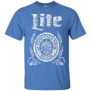 Miller Lite Beer T Shirt Custom Designed White Worn Label Pattern