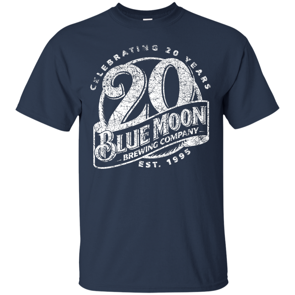Blue Moon Beer T-Shirt Custom Designed White Worn Label Pattern