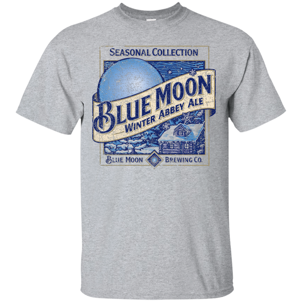 Blue Moon Beer T-Shirt Custom Designed Color Worn Label Pattern