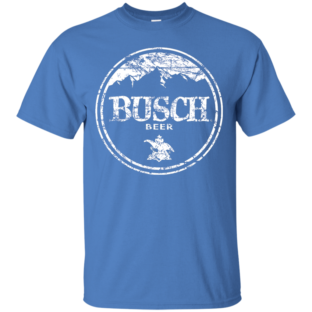 Busch Beer T-Shirt Custom Designed White Round Worn Pattern