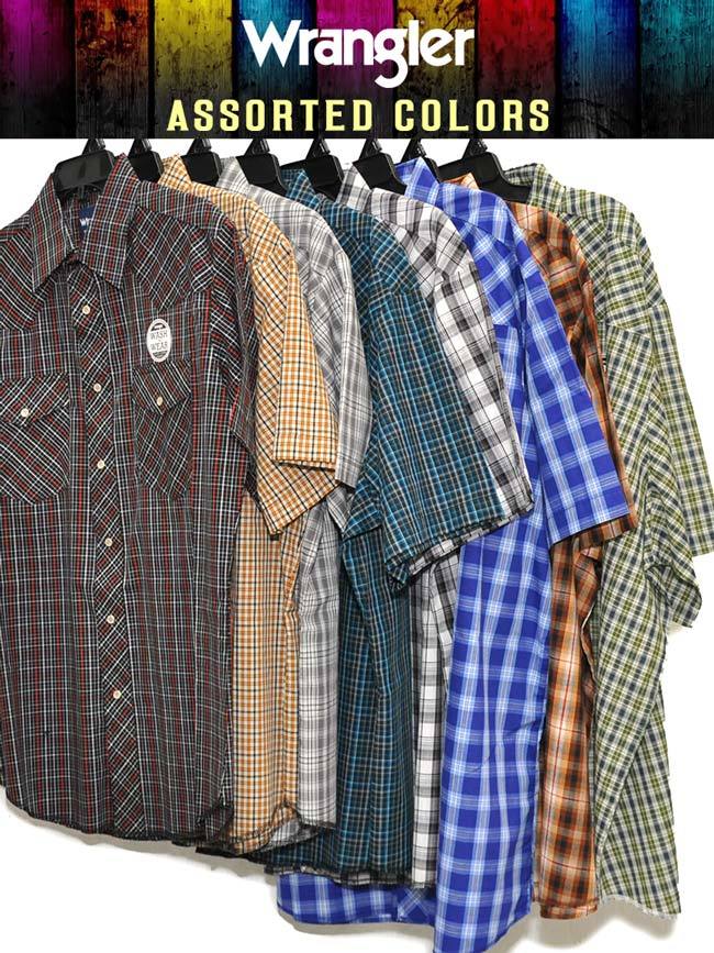 Wrangler Assorted Mens Western Short Sleeve Plaid Shirt Style 76204PP –  HAYLOFT WESTERN WEAR