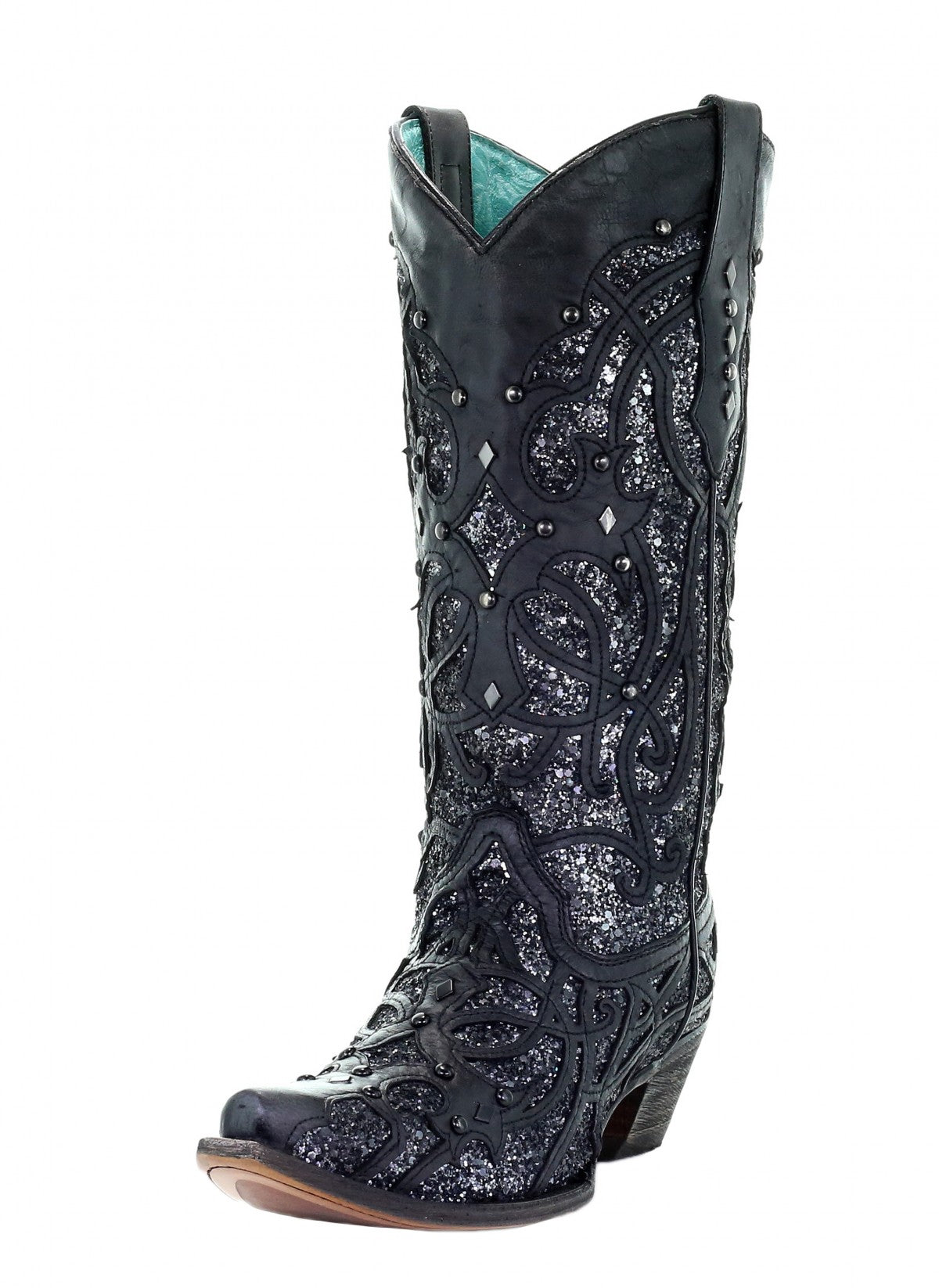black sparkly cowgirl boots