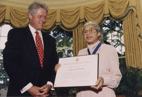 Rosa Parks Congressional Medal with Bill Clinton
