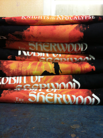 Screen printed t-shirts for robin of sherwood production