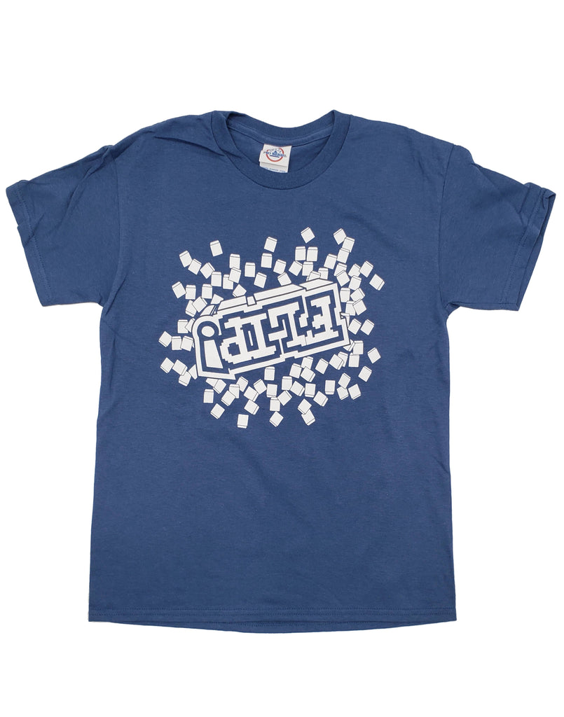 Marine Blue Pixel Flip T Shirt Unspeakablegaming - unspeakable roblox t shirt