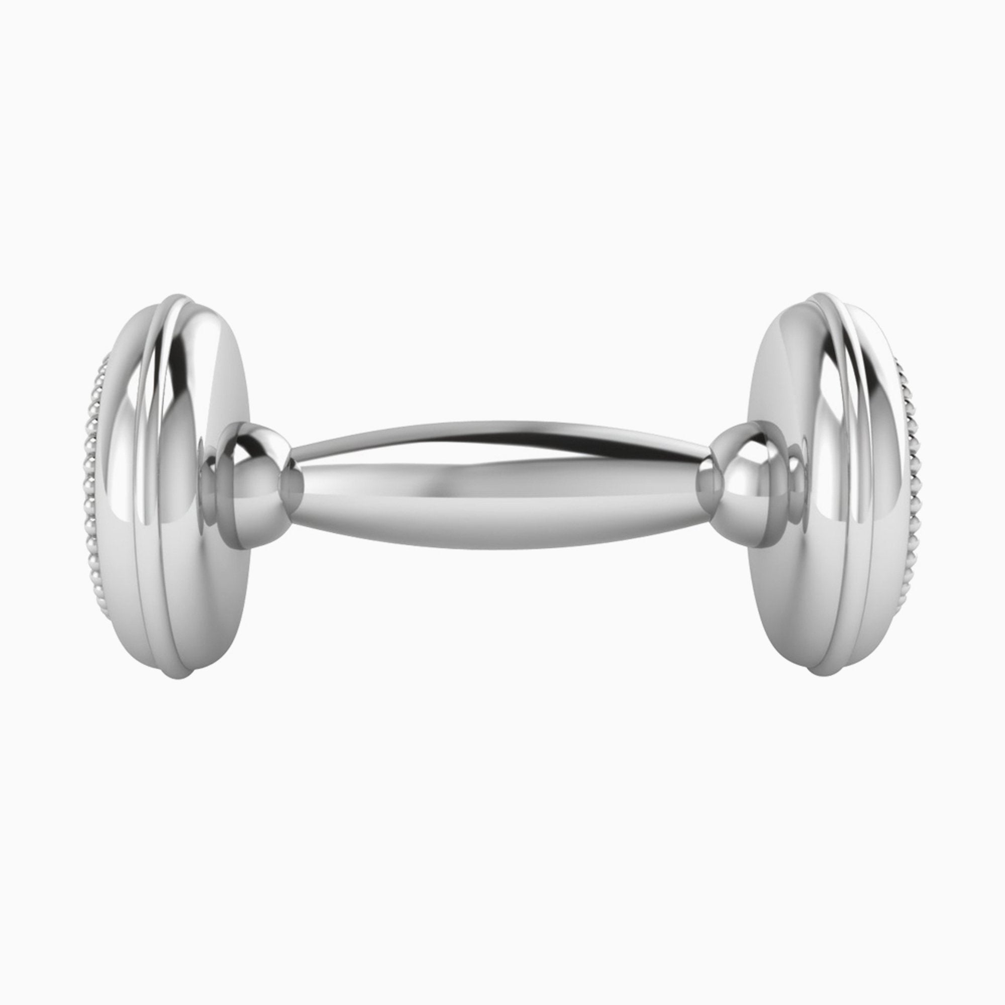 Sterling Silver Beaded Dumbbell Rattle by Krysaliis – All Silver Gifts